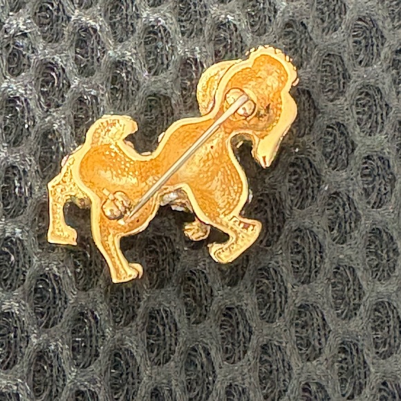 🐩 Sparkling Vintage Gold Tone Poodle Dog Brooch Pin - Picture 4 of 7